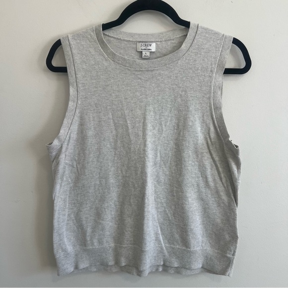 J. Crew Tops - J. Crew Light Gray Sweater Tank Sweater Vest Classic Shell Minimalist Career